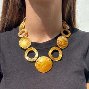 Statement Gold Circle Necklace